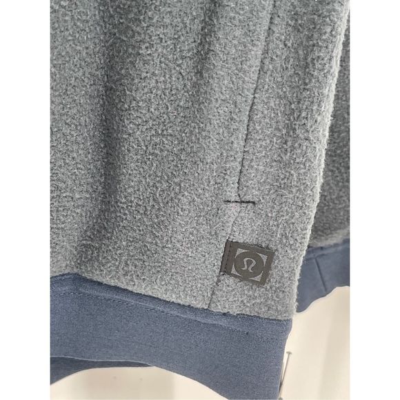 Lululemon Lab Jacket Siffra Hybrid 1/2 Zip Wool Blend Gray Blue Hooded New - Picture 11 of 14